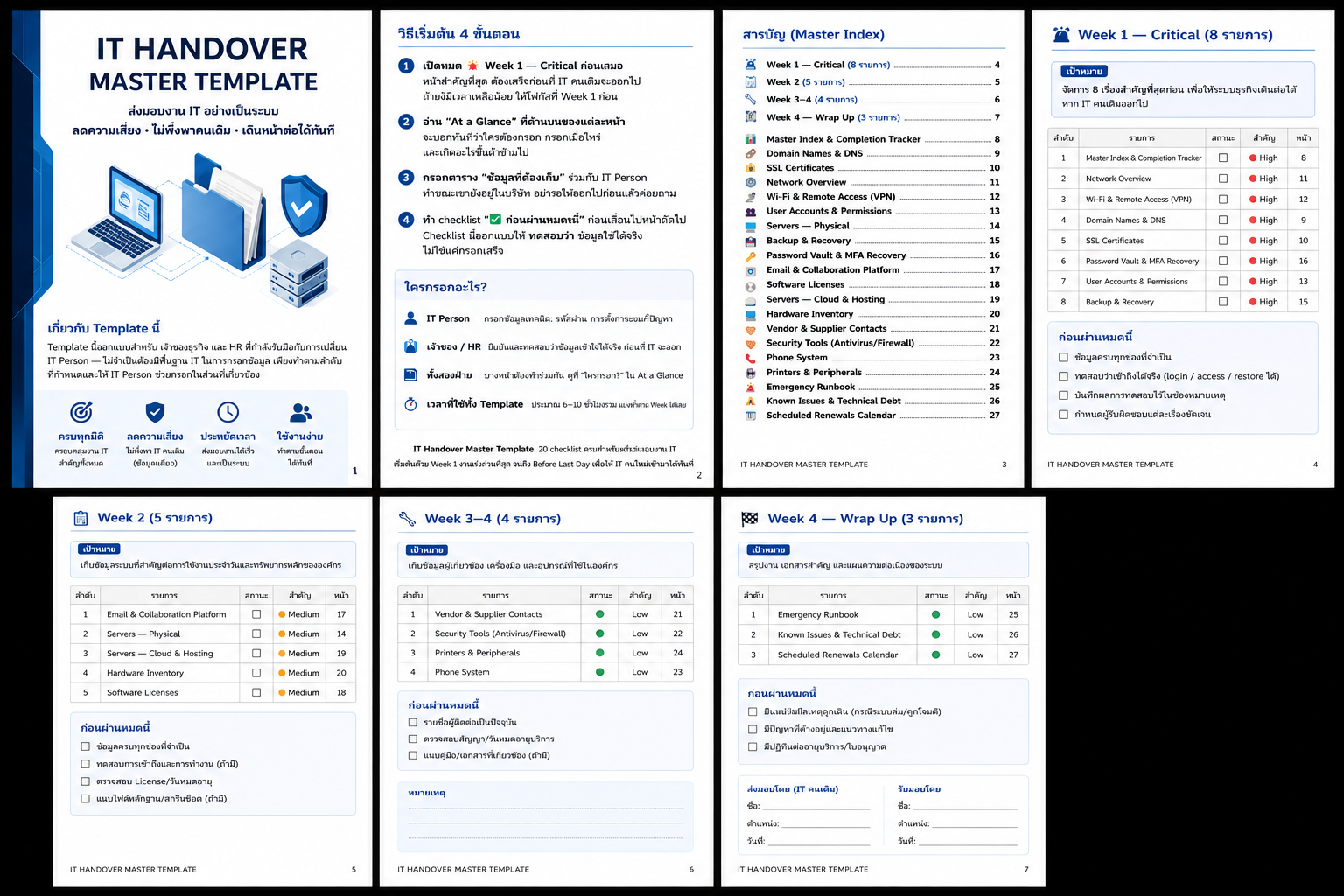 ตัวอย่างเอกสาร IT Handover Master Template